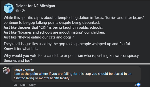 And example of local liberals wanting to put those who do not believe like they do, away in mental facilities.